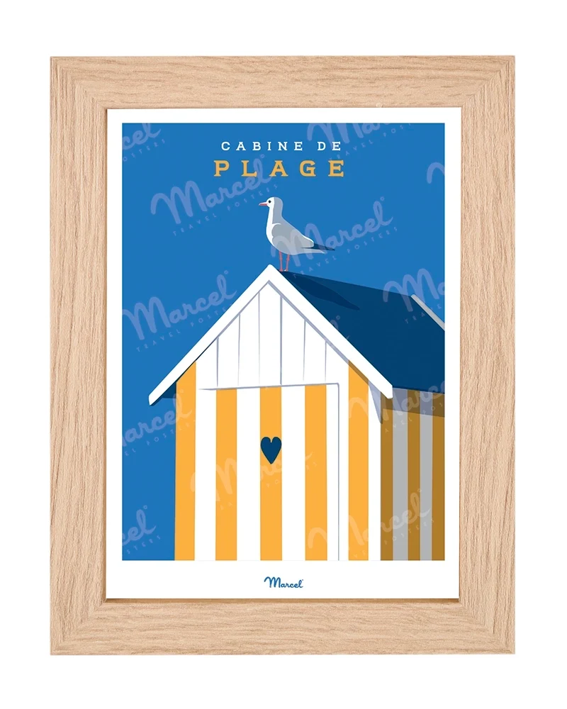 Carte postale Travel Color "Cabine de Plage Jaune"
