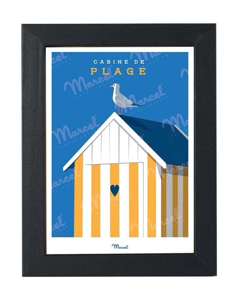 Carte postale Travel Color "Cabine de Plage Jaune"