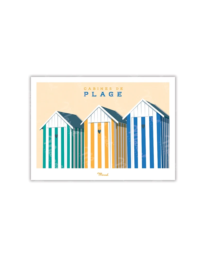 Carte postale Travel Color "Cabines de Plage"