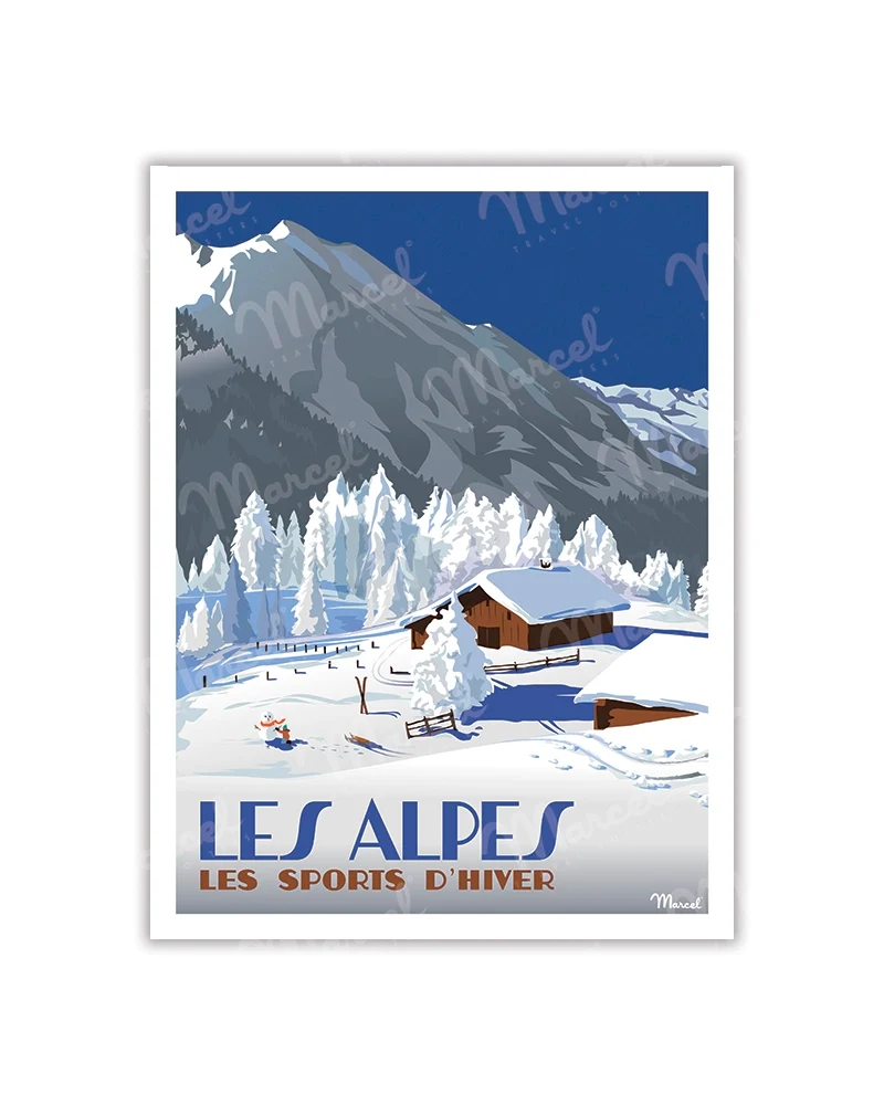 Carte Postale LES ALPES "Chalets d'Altitude"