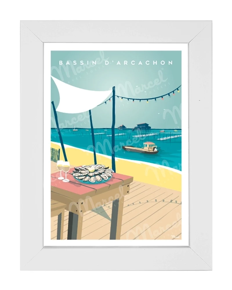 Carte Postale BASSIN D'ARCACHON "Huîtres et Cabanes"