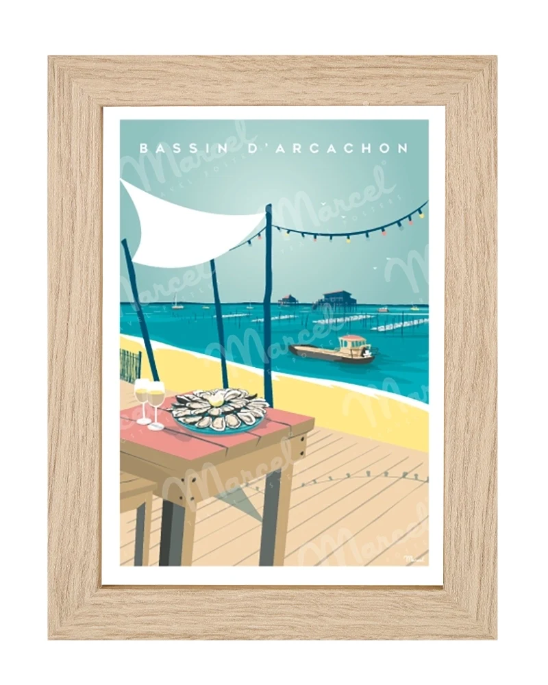 Carte Postale BASSIN D'ARCACHON "Huîtres et Cabanes"