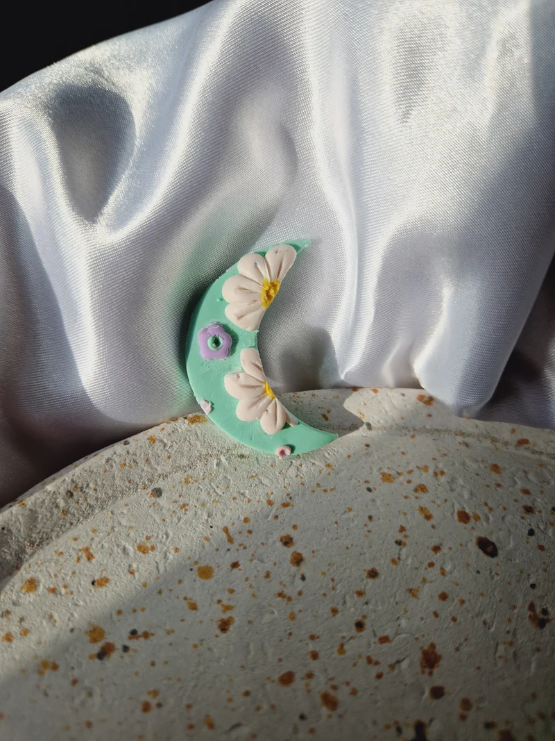 Magnet lune vert menthe 🌛