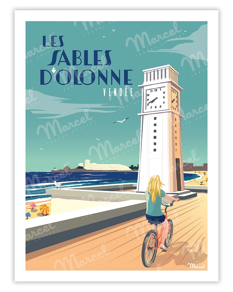 Affiche LES SABLES D'OLONNE "L'Horloge"