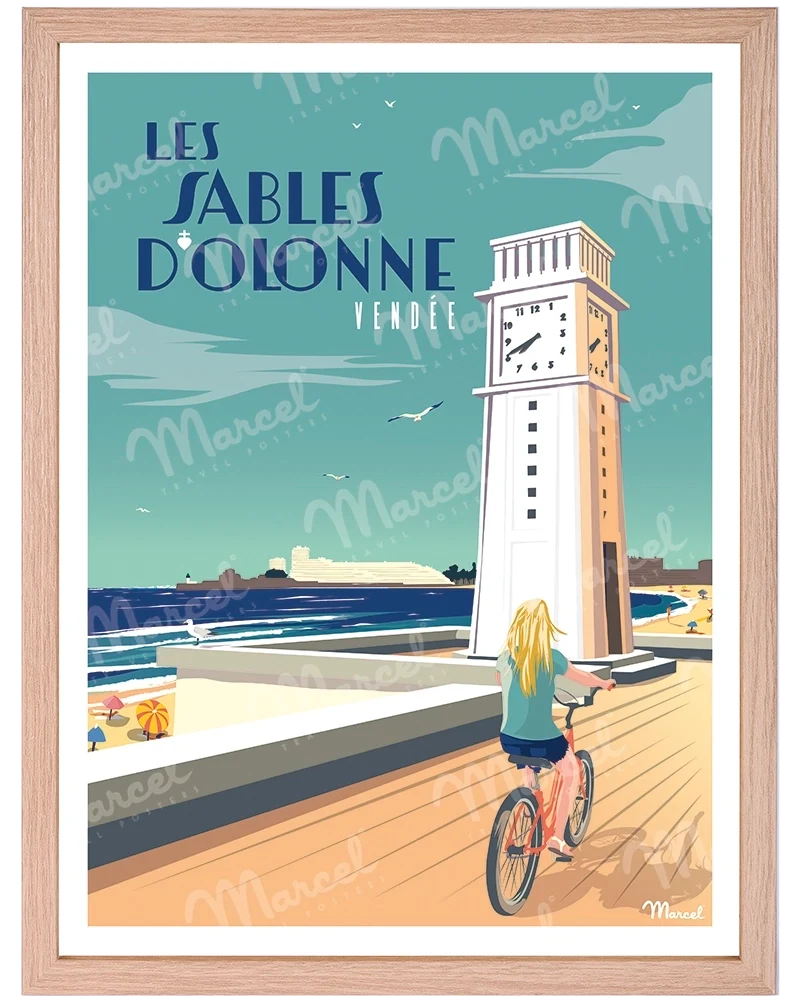 Affiche LES SABLES D'OLONNE "L'Horloge"