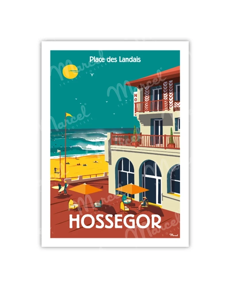 Carte Postale HOSSEGOR "Place des Landais"