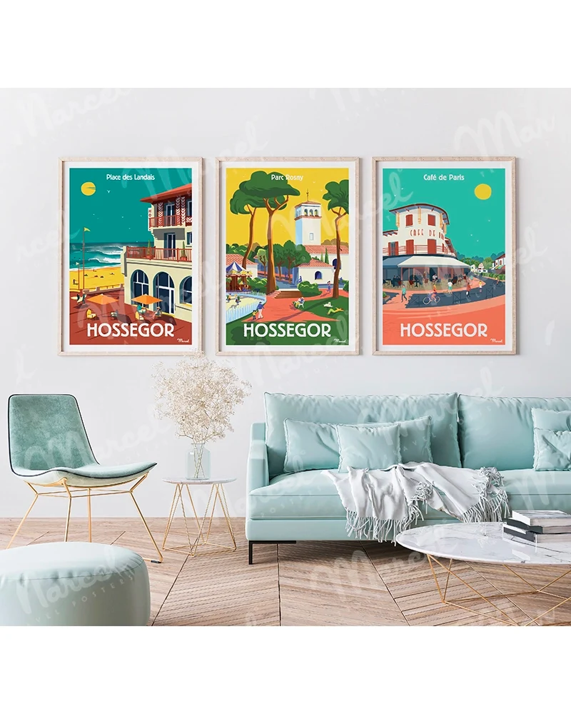 Affiche HOSSEGOR "Place des Landais"