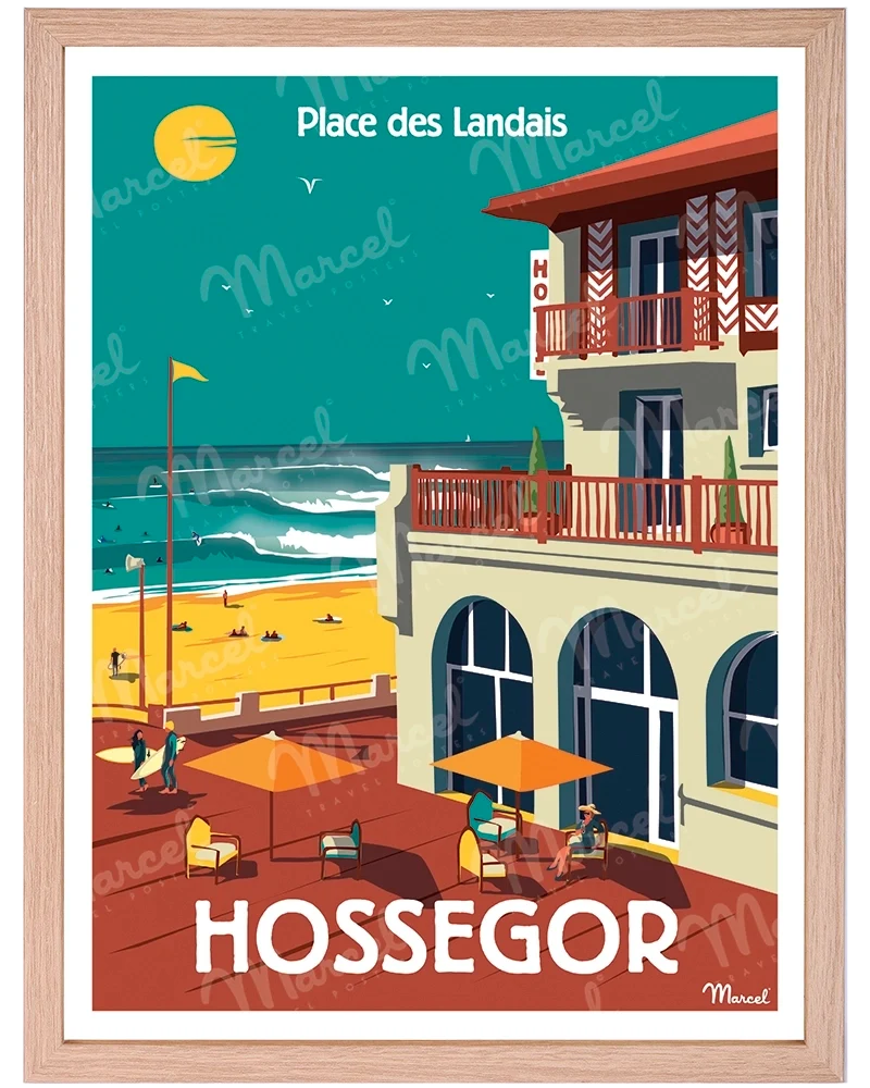 Affiche HOSSEGOR "Place des Landais"