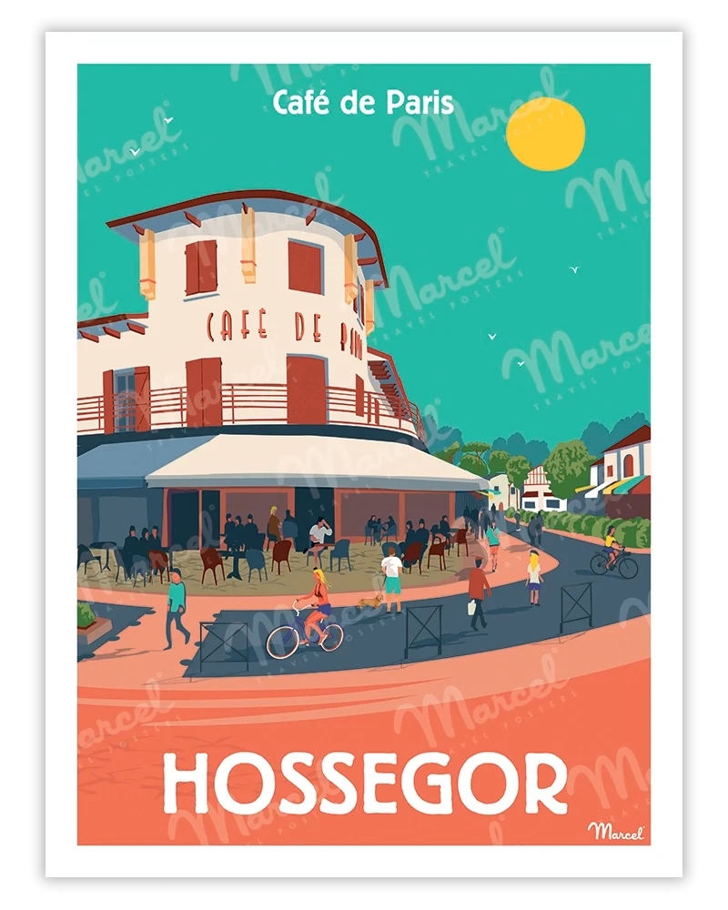 Affiche HOSSEGOR "Café de Paris"