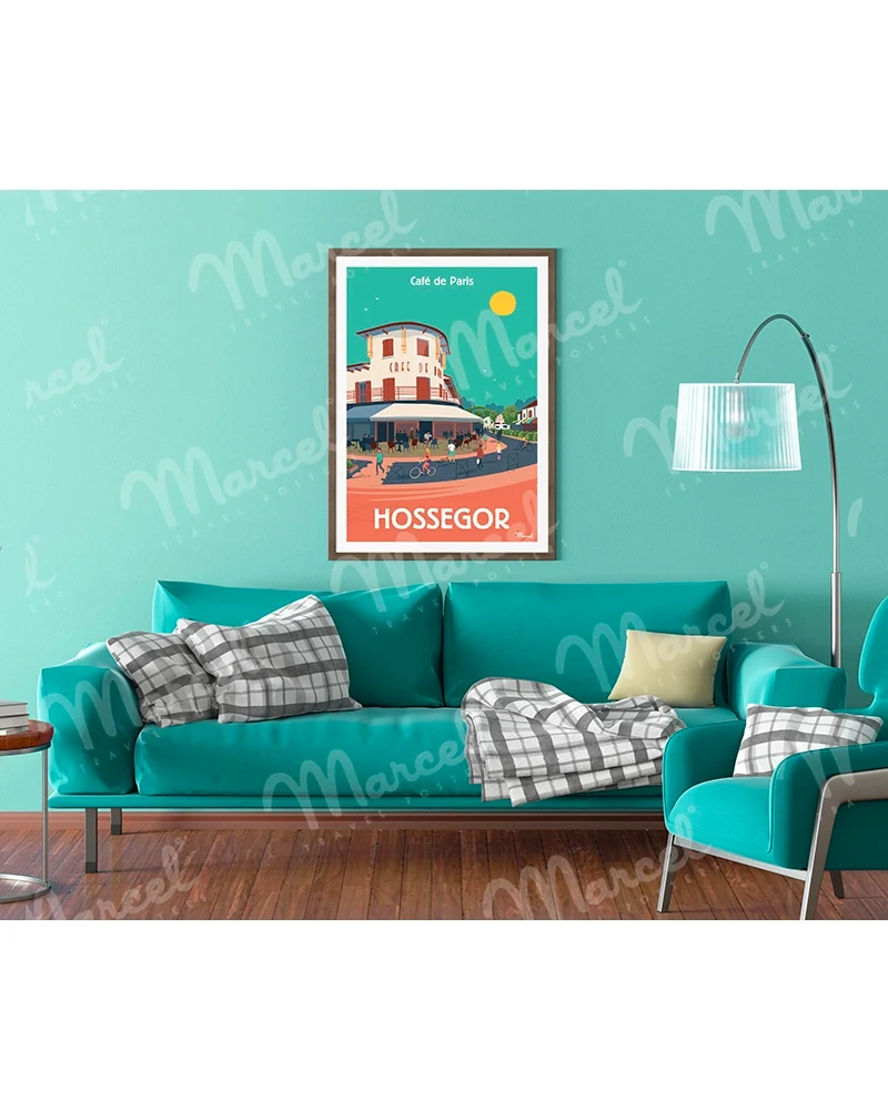 Affiche HOSSEGOR "Café de Paris"