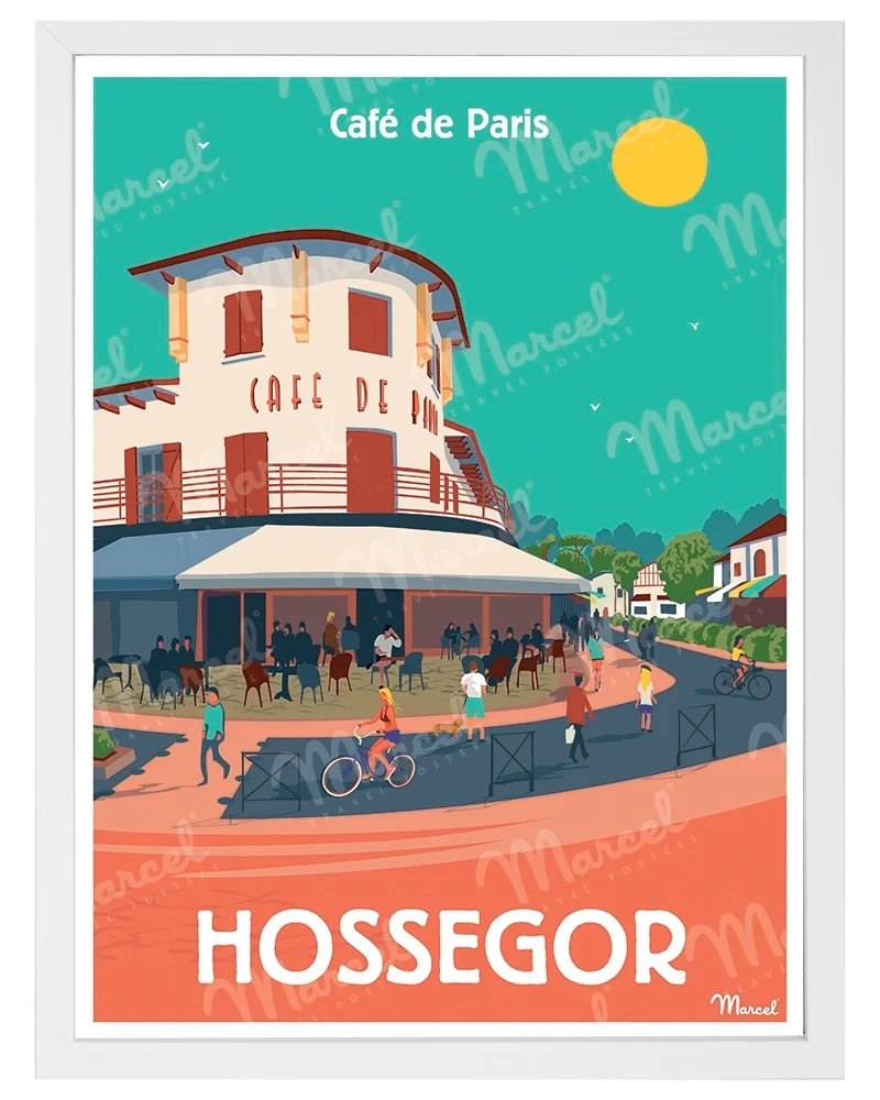 Affiche HOSSEGOR "Café de Paris"