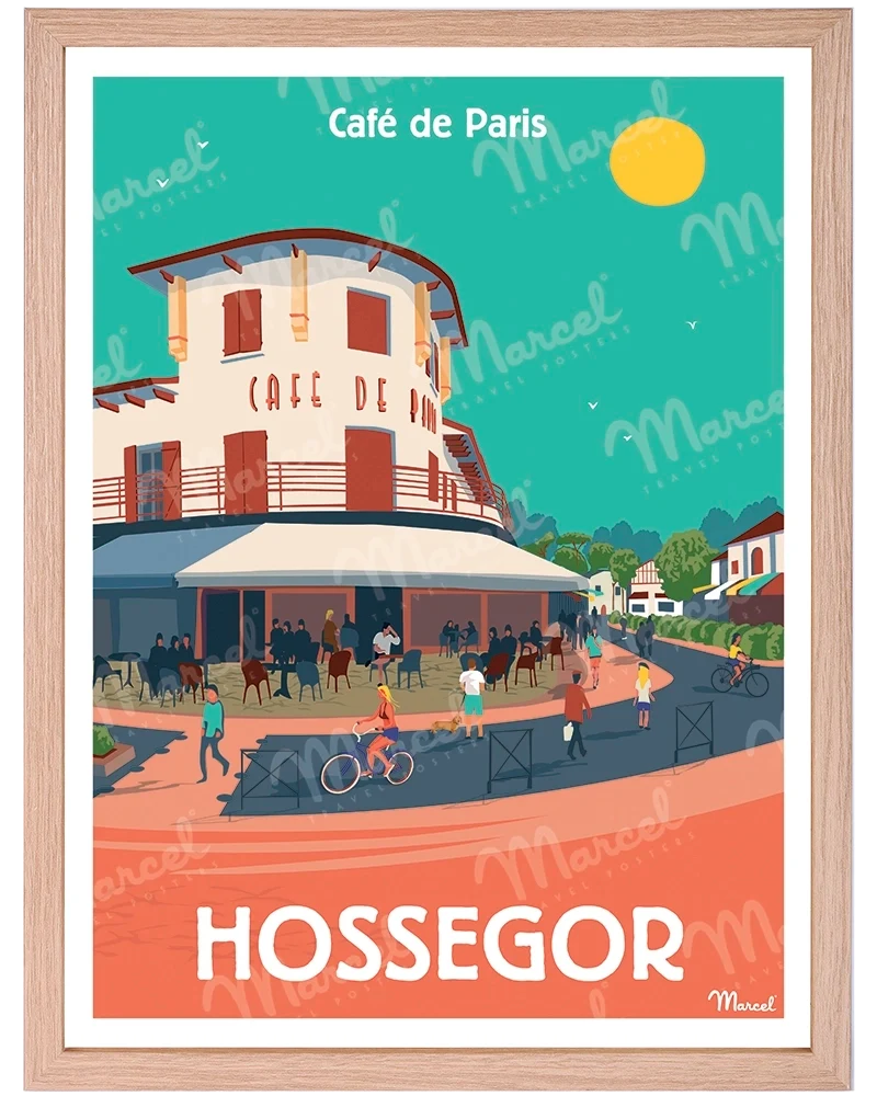 Affiche HOSSEGOR "Café de Paris"