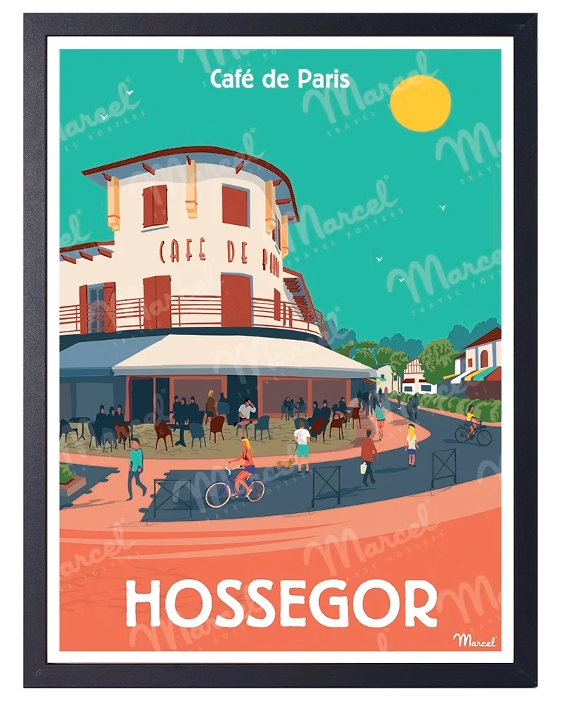 Affiche HOSSEGOR "Café de Paris"