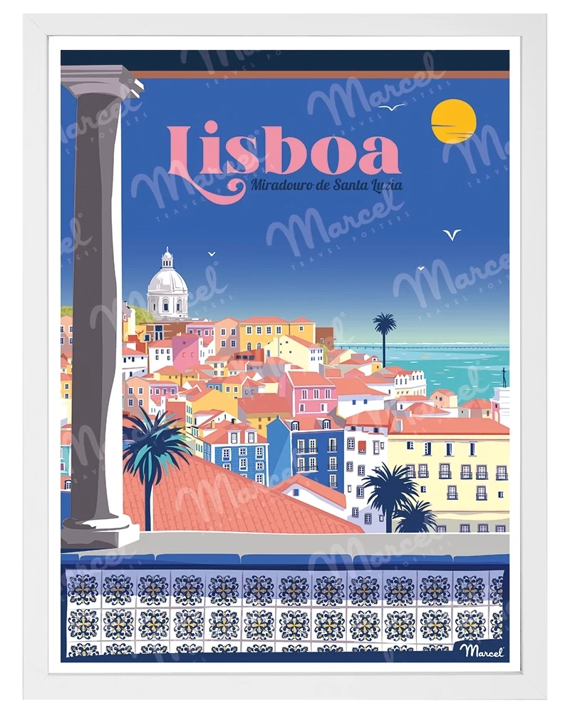 Affiche LISBONNE "Miradouro de Santa Luzia"