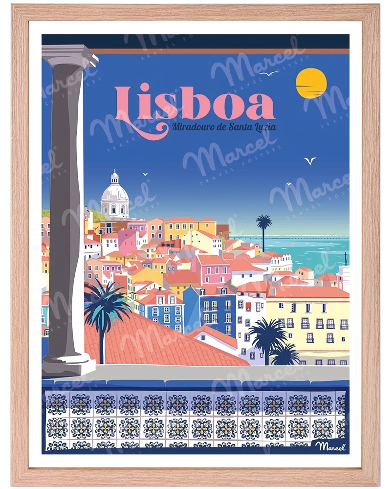 Affiche LISBONNE "Miradouro de Santa Luzia"