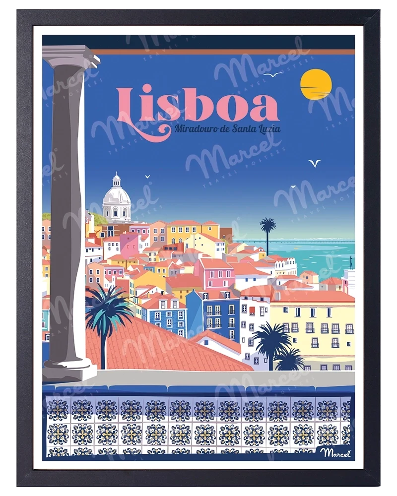 Affiche LISBONNE "Miradouro de Santa Luzia"