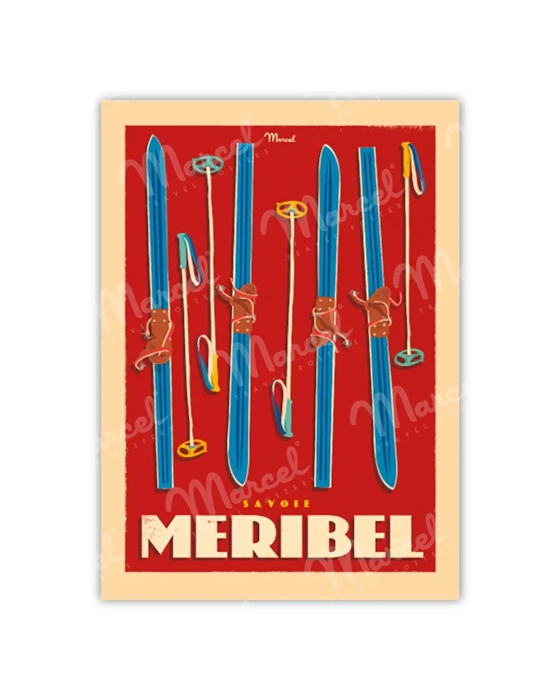 Carte Postale MERIBEL "Skis Set"