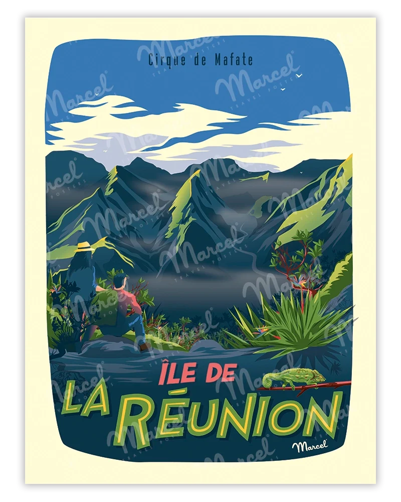 Affiche ÎLE DE LA RÉUNION "Cirque de Mafate"
