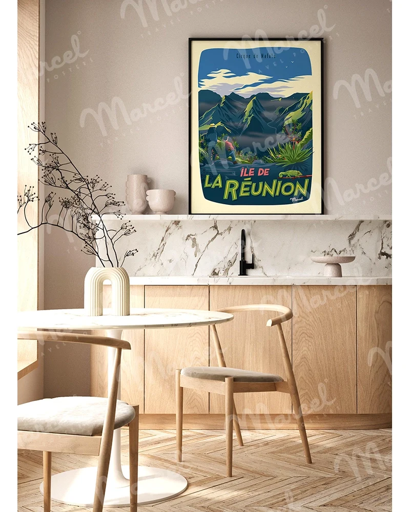 Affiche ÎLE DE LA RÉUNION "Cirque de Mafate"
