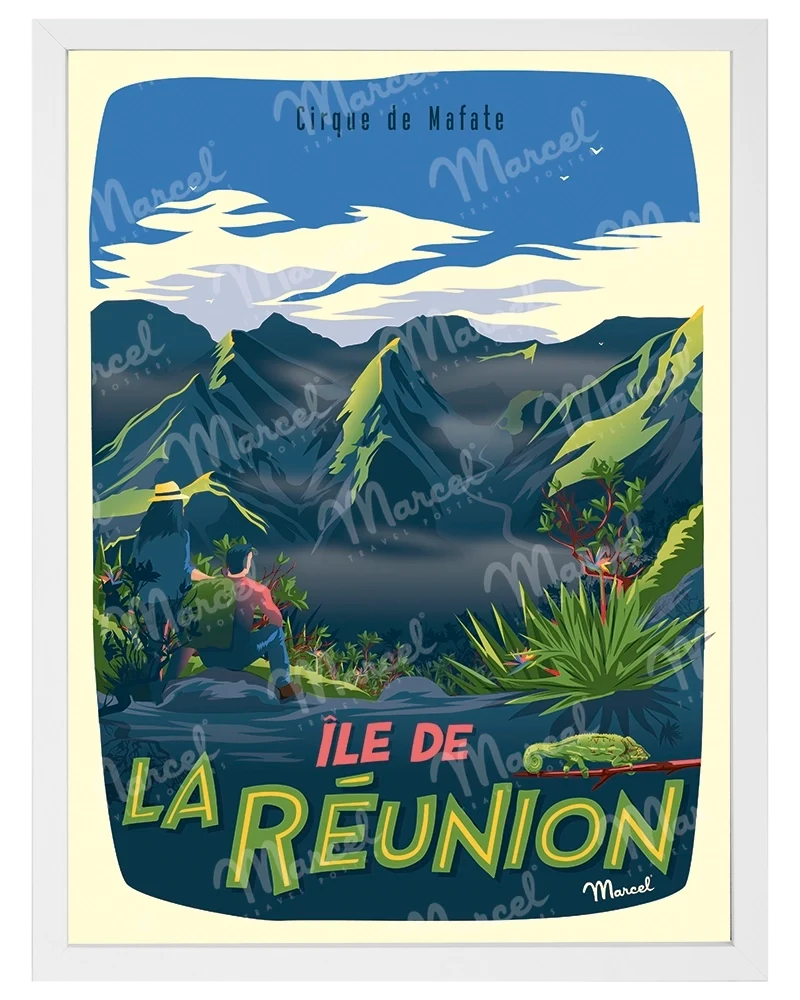 Affiche ÎLE DE LA RÉUNION "Cirque de Mafate"