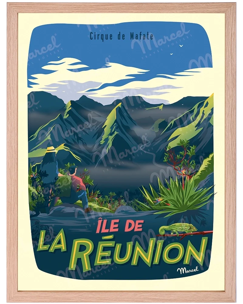 Affiche ÎLE DE LA RÉUNION "Cirque de Mafate"