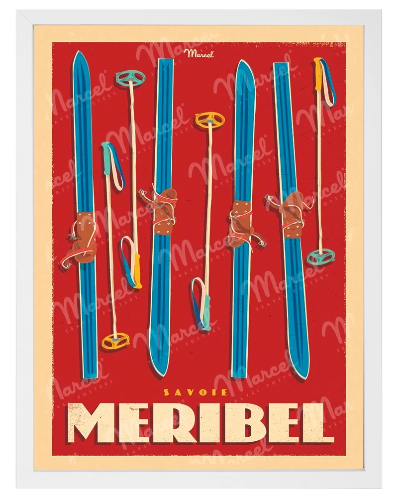 Affiche MERIBEL "Skis Set"