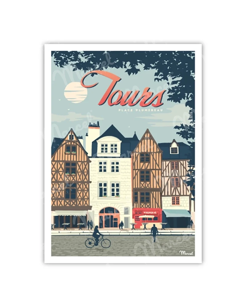 Carte Postale TOURS "Place Plumereau"
