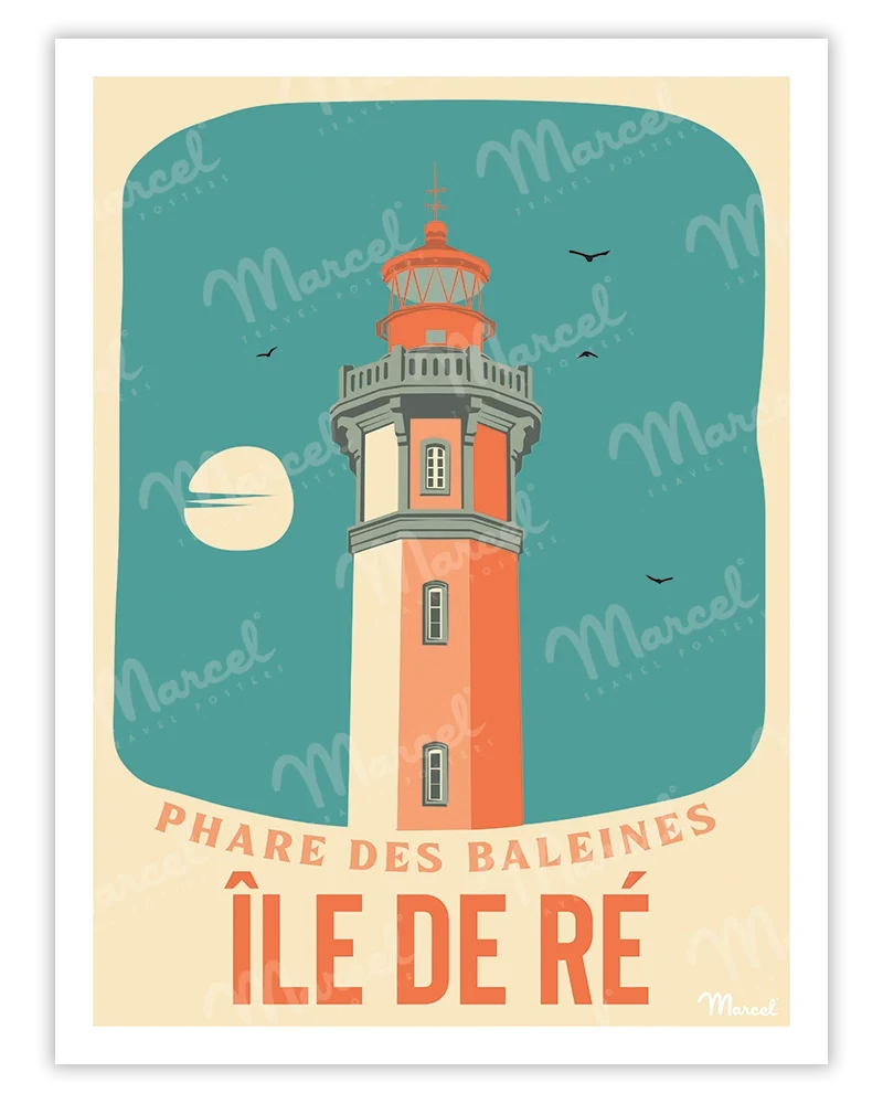 Affiche ÎLE DE RÉ "Phare des Baleines"