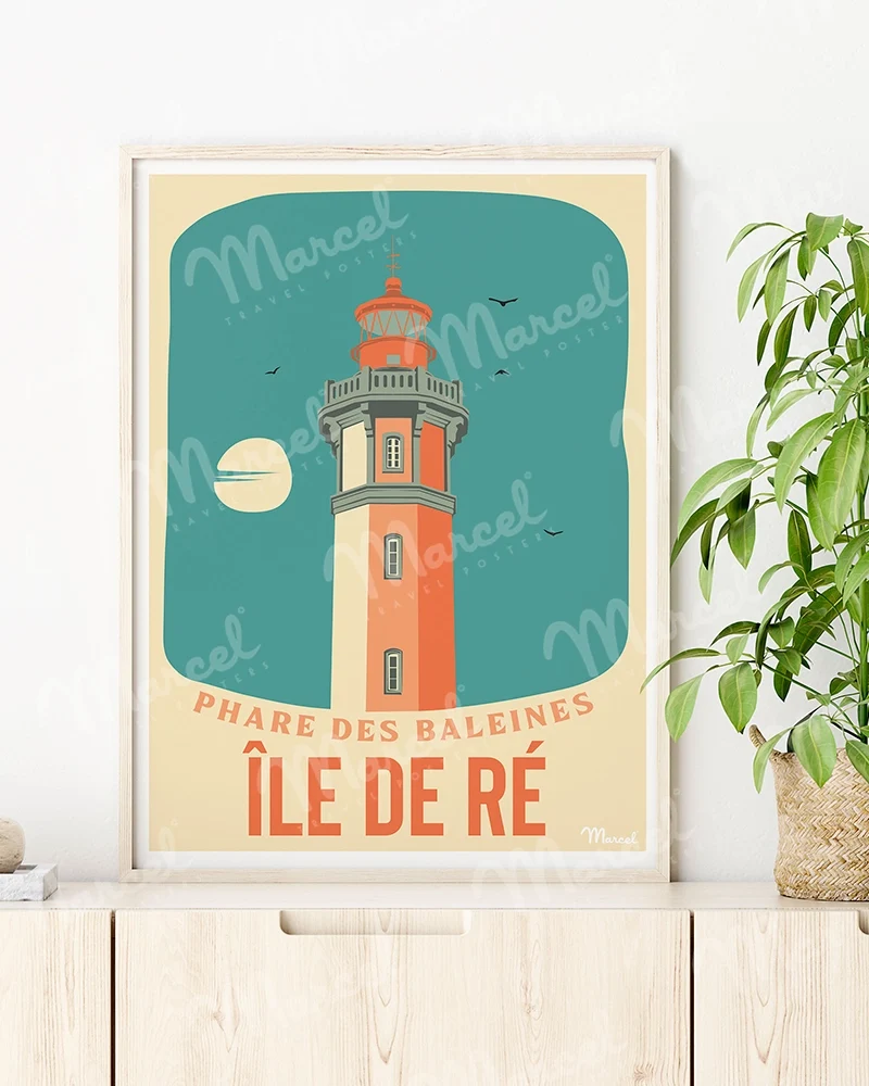 Affiche ÎLE DE RÉ "Phare des Baleines"