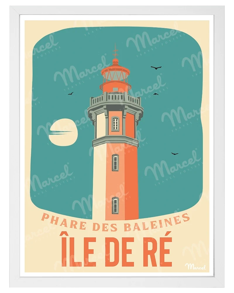 Affiche ÎLE DE RÉ "Phare des Baleines"