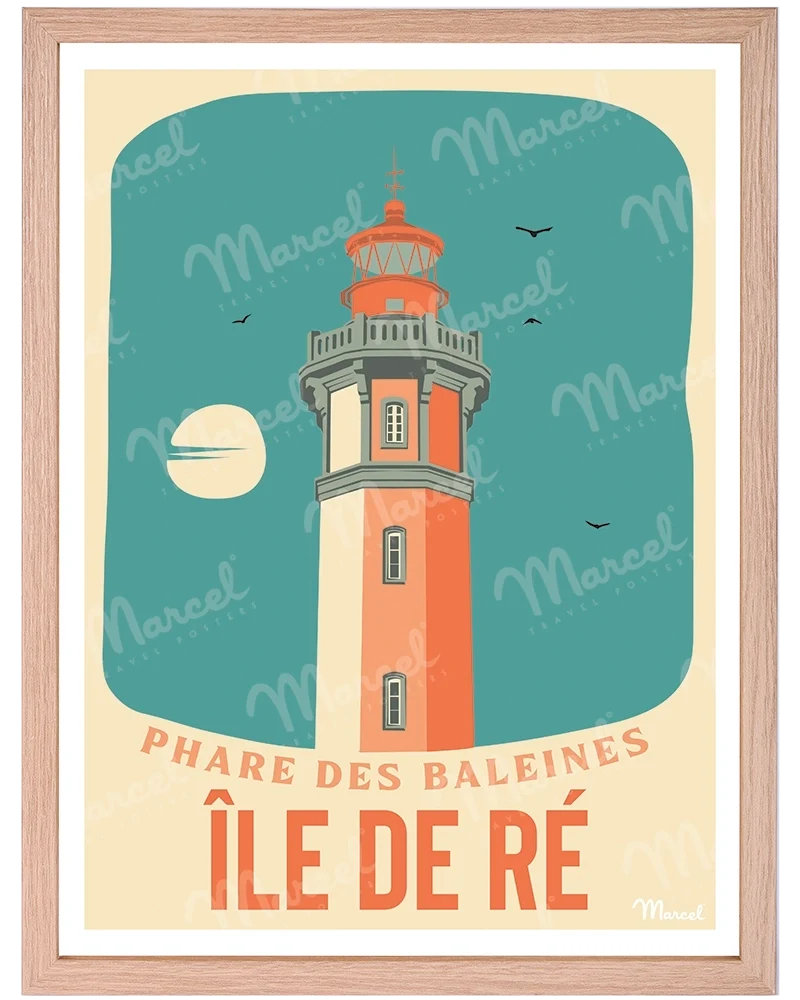 Affiche ÎLE DE RÉ "Phare des Baleines"