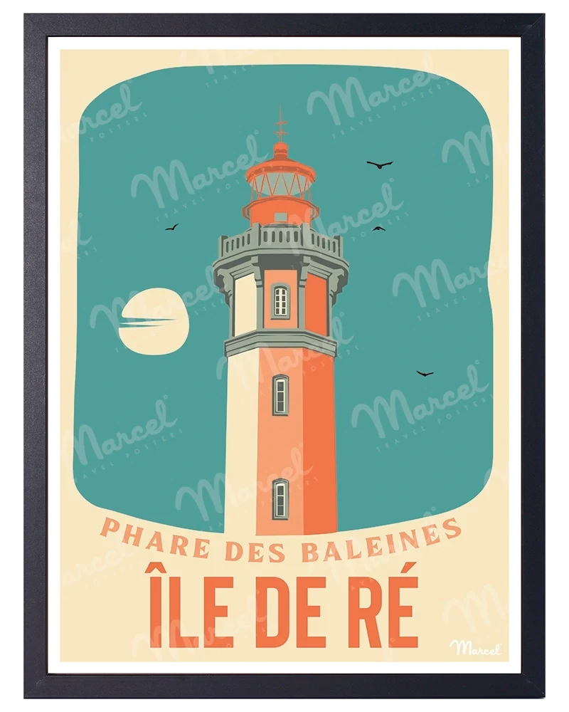 Affiche ÎLE DE RÉ "Phare des Baleines"