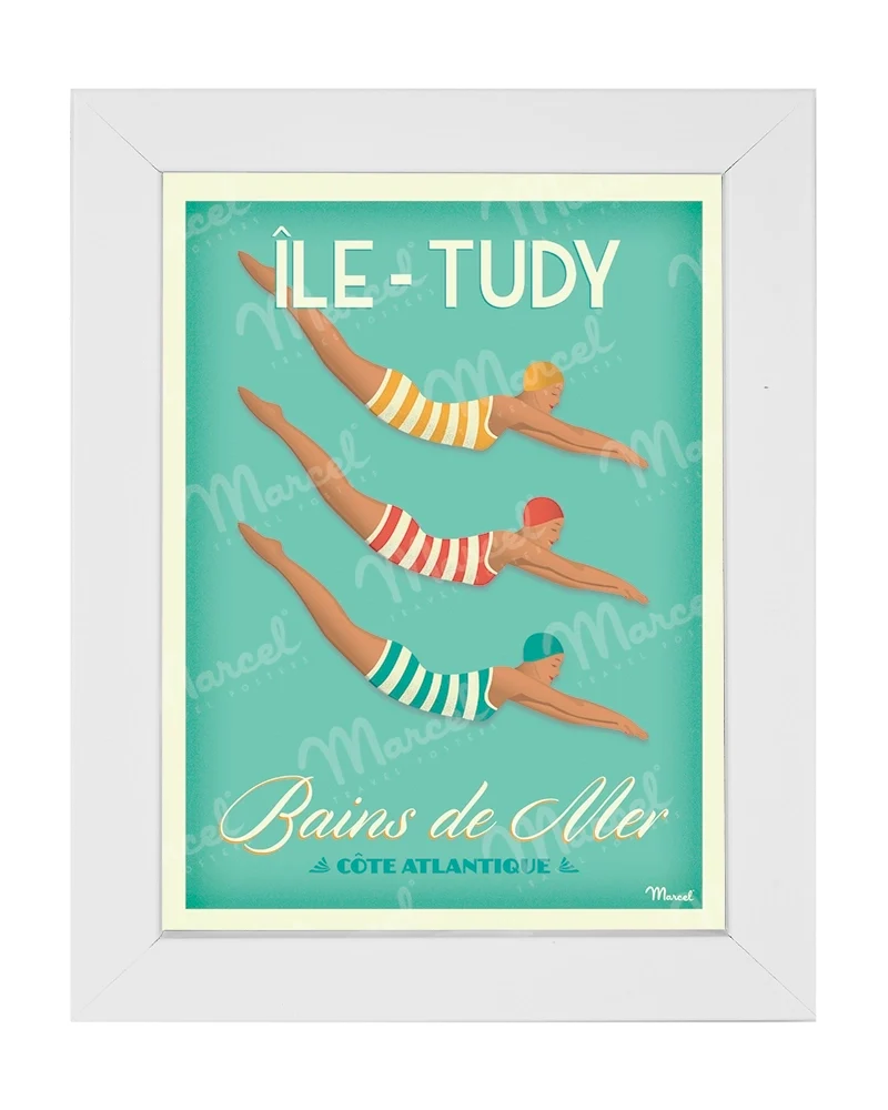 Carte Postale ÎLE TUDY "Bains de Mer"