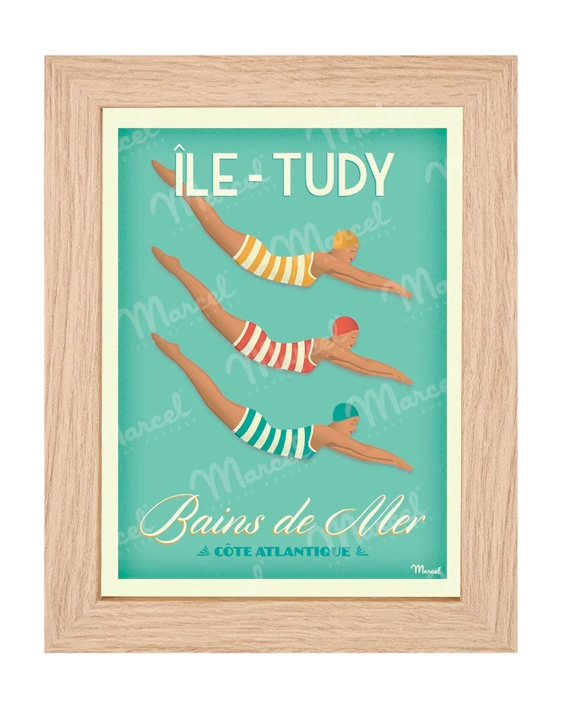 Carte Postale ÎLE TUDY "Bains de Mer"