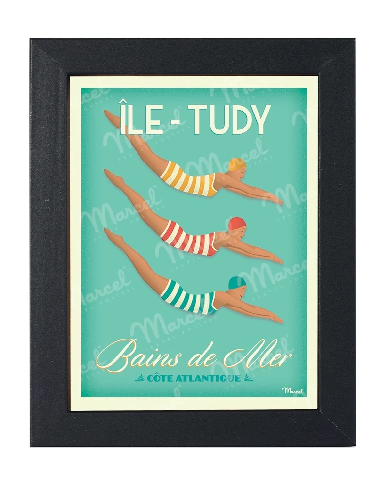 Carte Postale ÎLE TUDY "Bains de Mer"