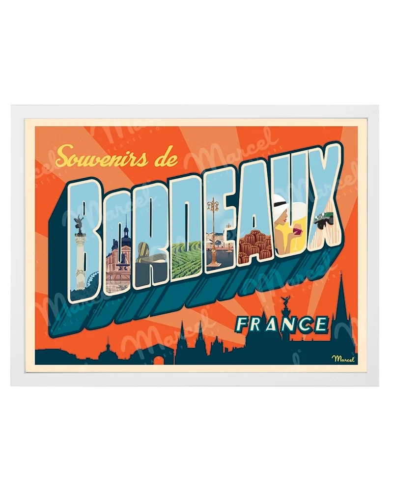 Affiche BORDEAUX "Greetings from"
