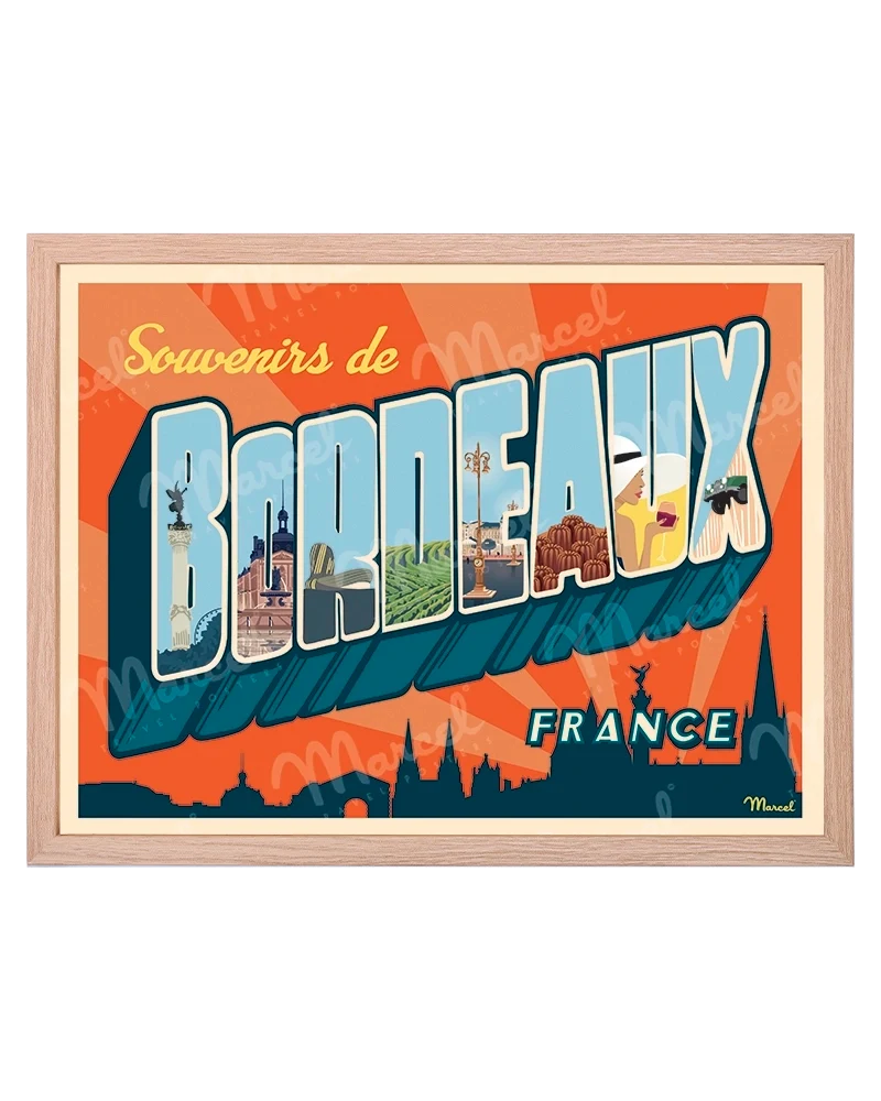 Affiche BORDEAUX "Greetings from"