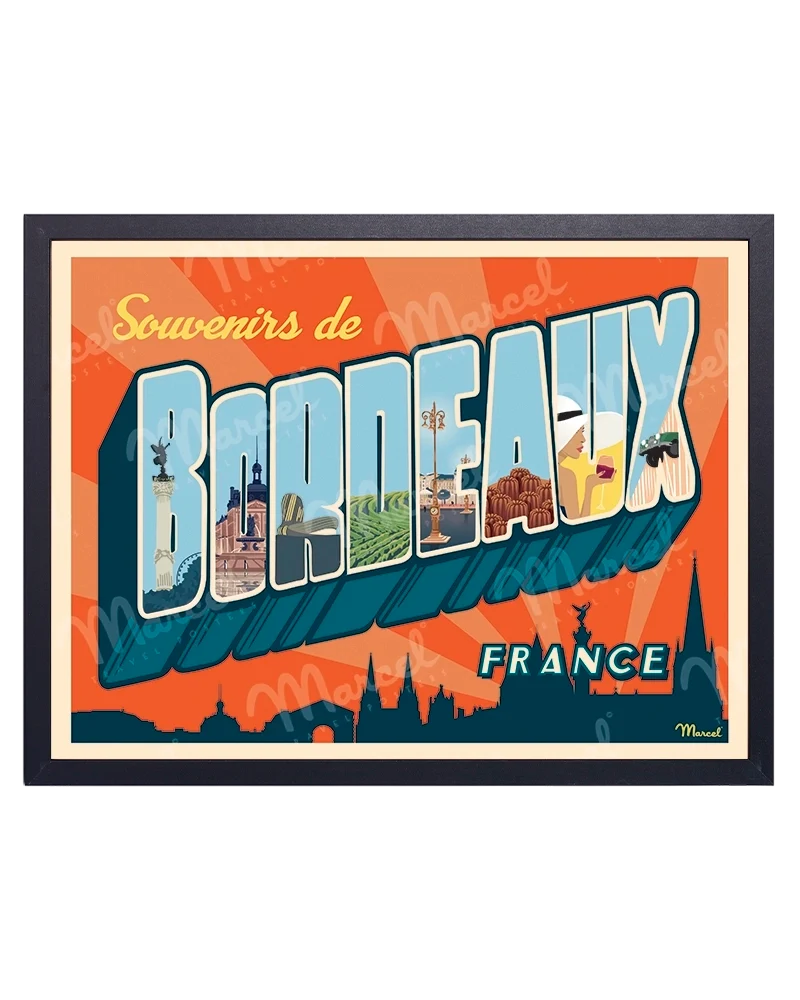 Affiche BORDEAUX "Greetings from"