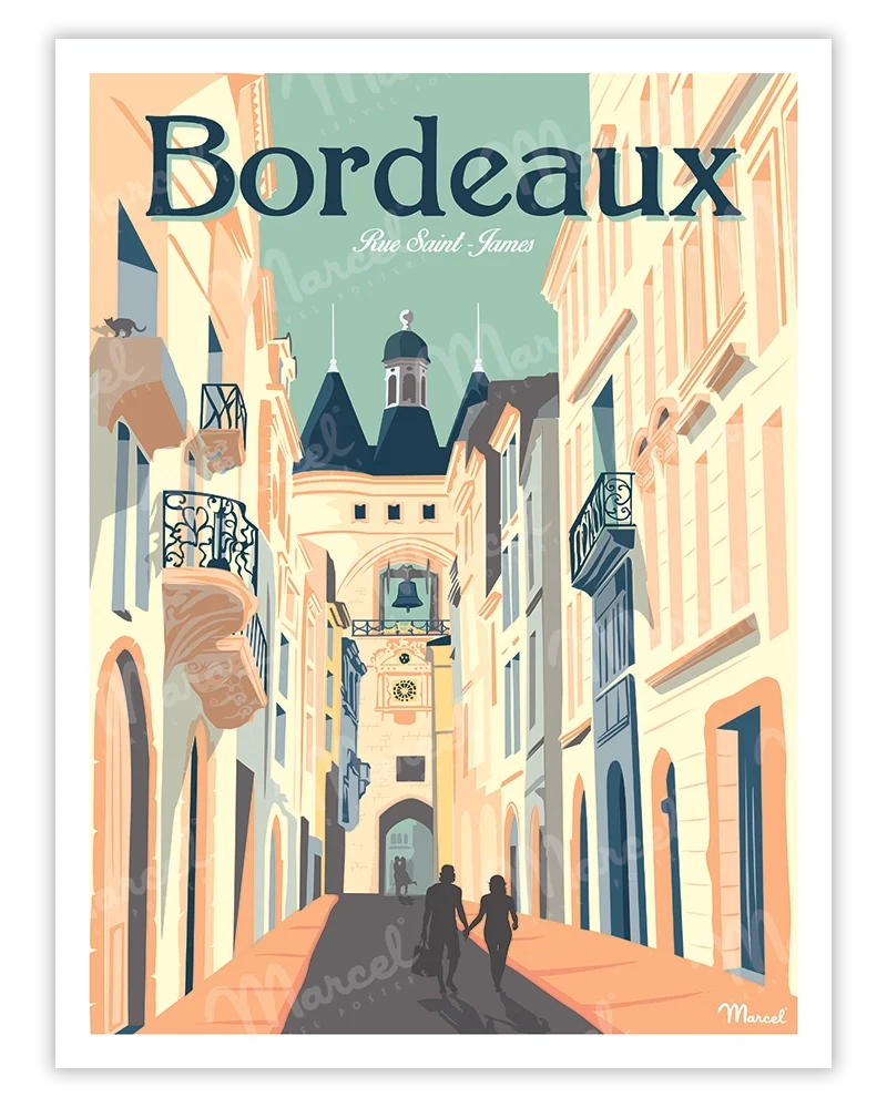 Affiche BORDEAUX "Rue Saint-James"