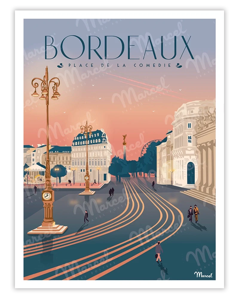 Affiche BORDEAUX "Place de la Comédie"