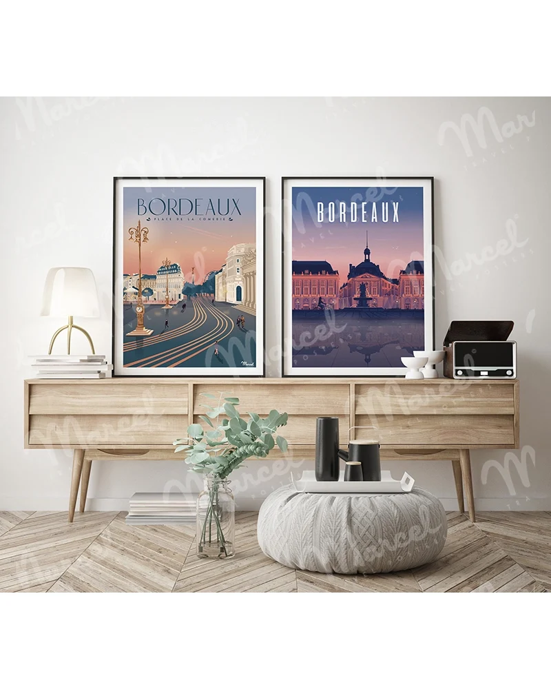 Affiche BORDEAUX "Place de la Comédie"