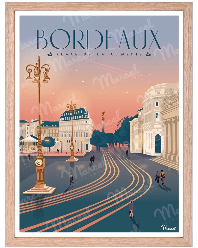 Affiche BORDEAUX "Place de la Comédie"