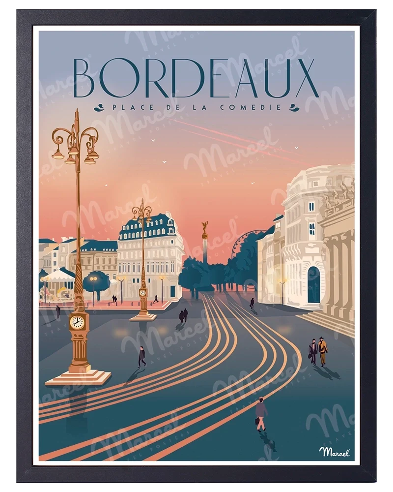 Affiche BORDEAUX "Place de la Comédie"