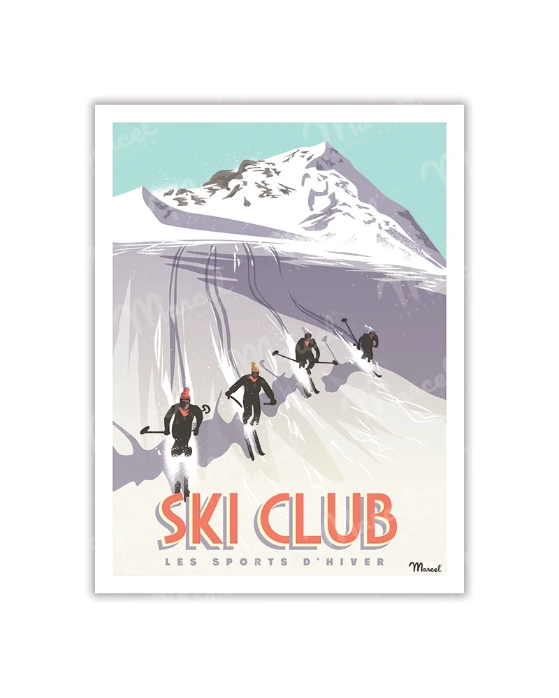 Carte Postale "Ski Club"
