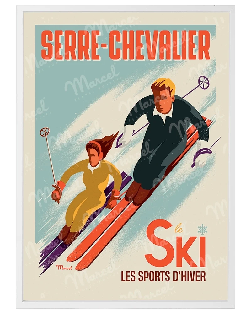 Affiche SERRE CHEVALIER "Les Skieurs"