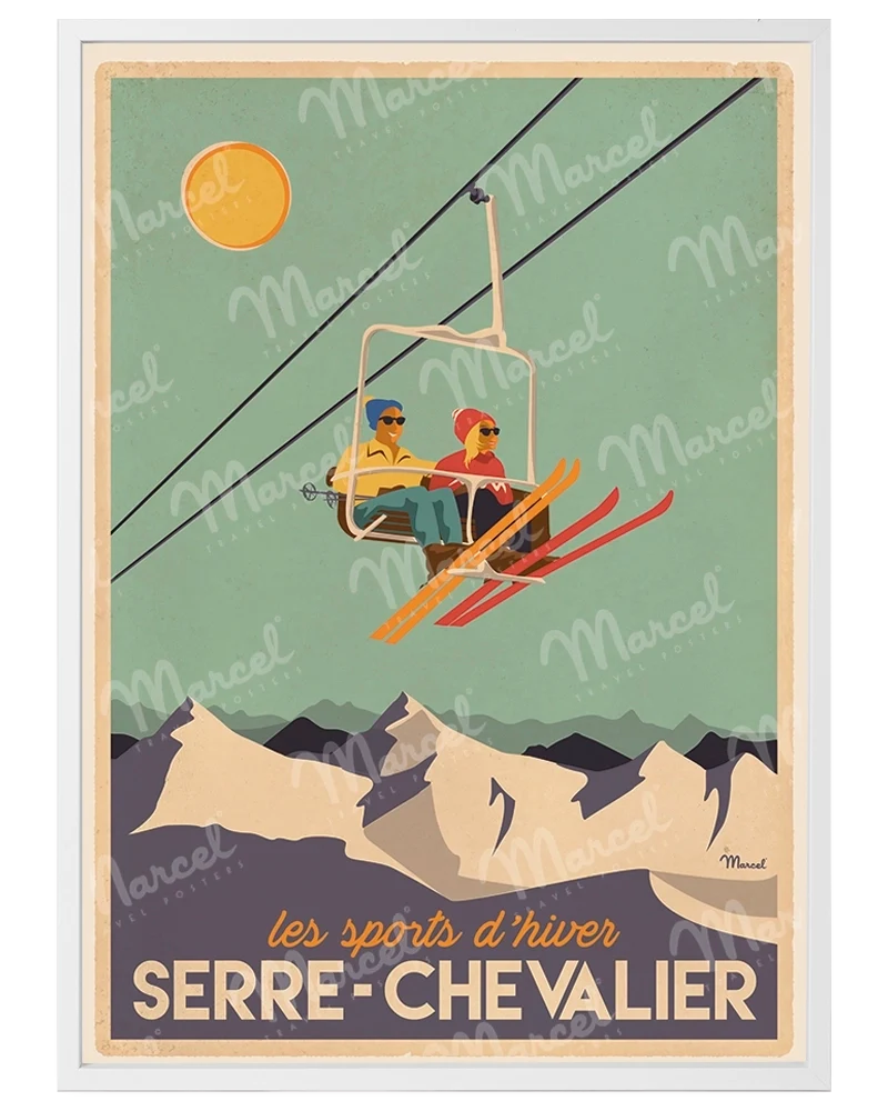 Affiche SERRE CHEVALIER "Télésiège"