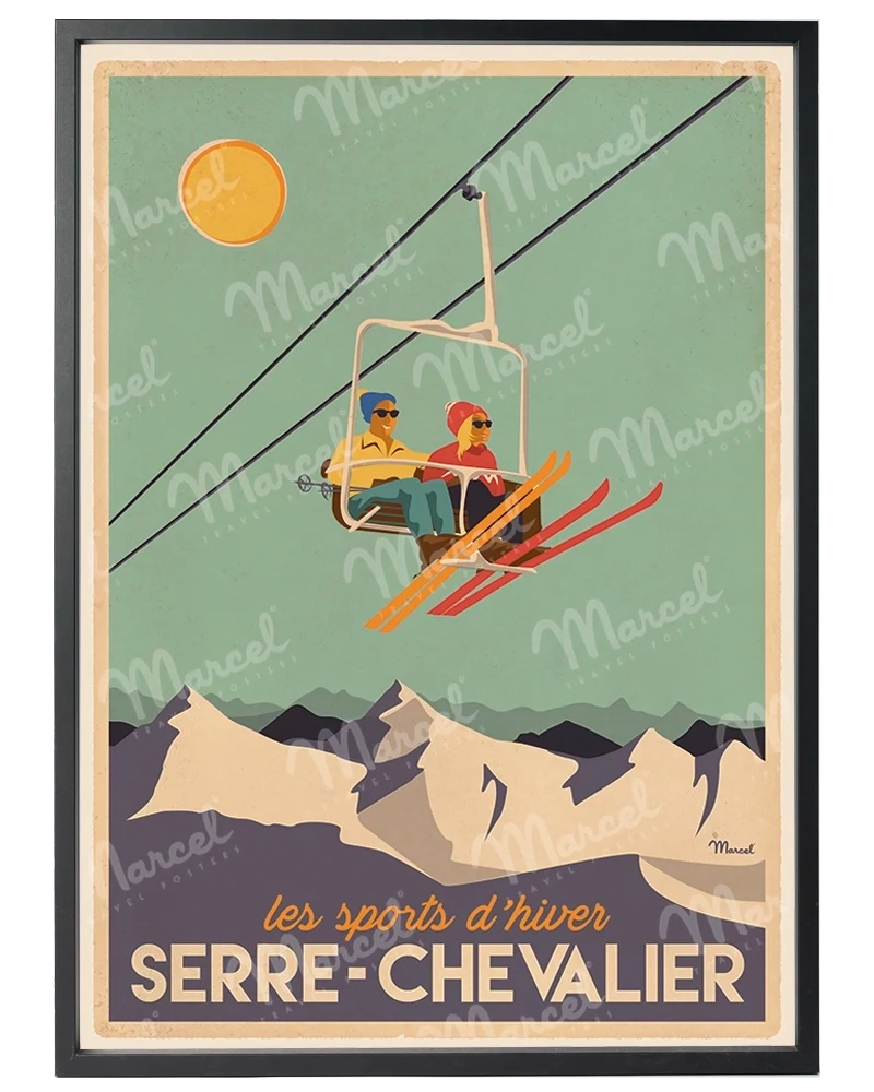 Affiche SERRE CHEVALIER "Télésiège"