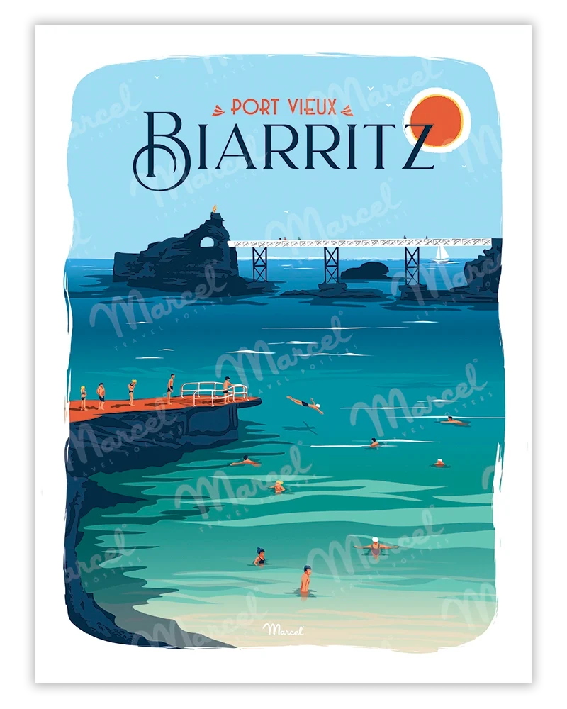 Affiche BIARRITZ "Port Vieux"