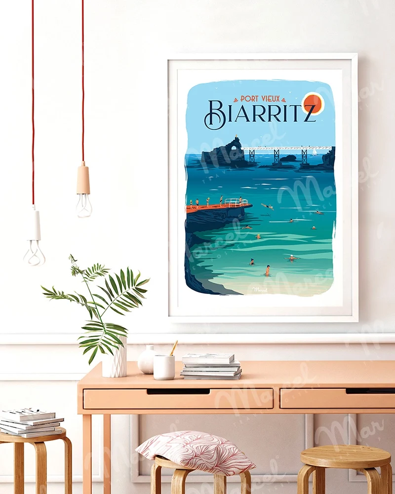 Affiche BIARRITZ "Port Vieux"