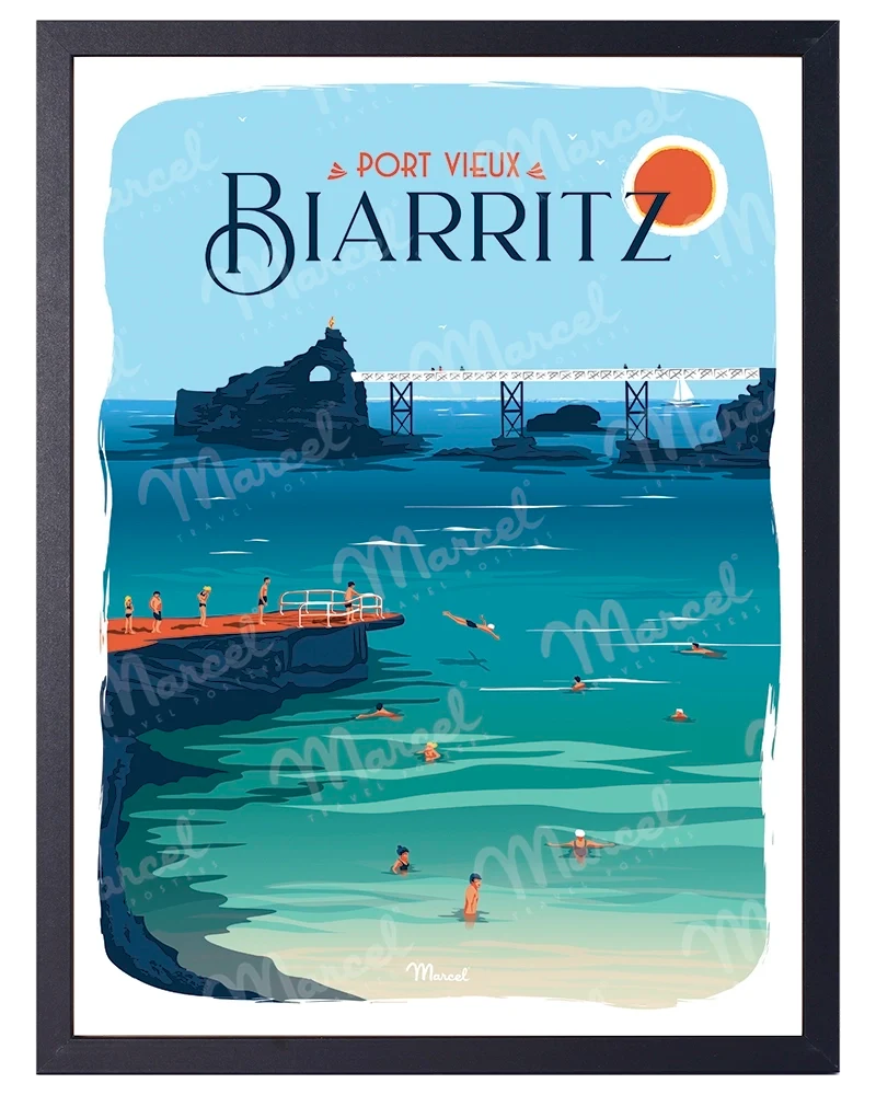 Affiche BIARRITZ "Port Vieux"